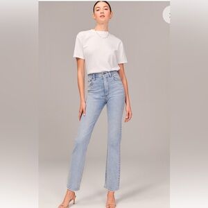 Abercrombie & Fitch Jeans The Ankle Straight Ultra High Rise Light Blue